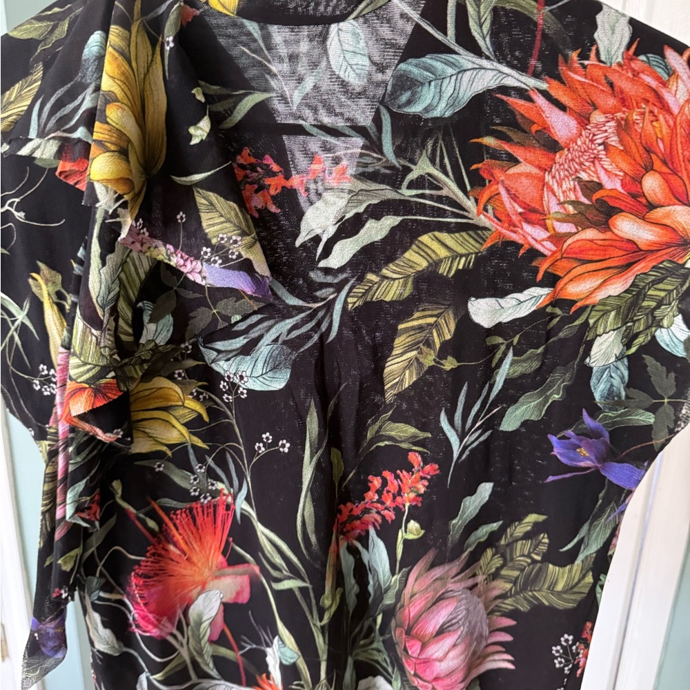 Floral Black Blouse